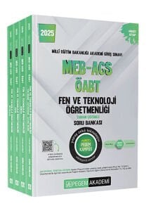 2025 MEB-AGS ÖABT Fen Bilimleri Öğretmenliği Tamamı Çözümlü Soru Bankası (4 Kitap)
