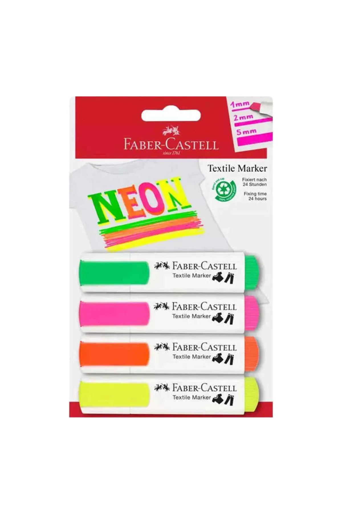 FABER CASTELL TEXTLİNER MARKER NEON RENK 4'LÜ SET