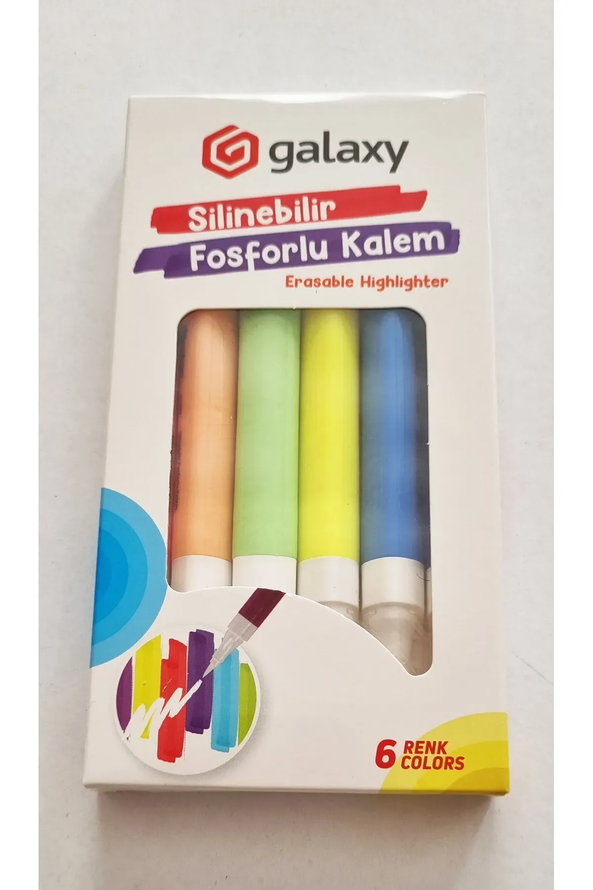 GALAXY SİLİNEBİLİR FOSFORLU KALEM 6 RENK