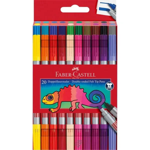FABER CASTELL 20 DOPPELFASERMALER DOUBLE-ENDED FELT TİP PENS