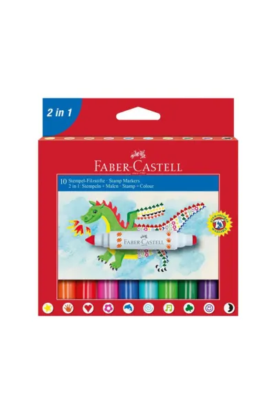 FABER CASTELL 10 STEMPEL-FİLZSTİFTE STAMP MARKERS