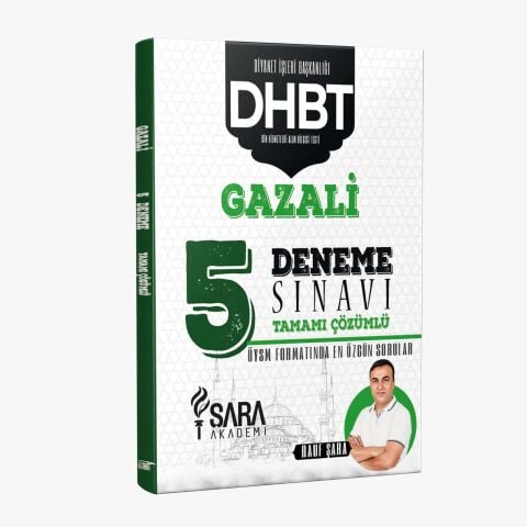 2026 DHBT Din Hizmetleri Alan Bilgisi Testi Türkiye Geneli GAZALİ 5'li Deneme Çözümlü - Rauf Şara (Şara Akademi)