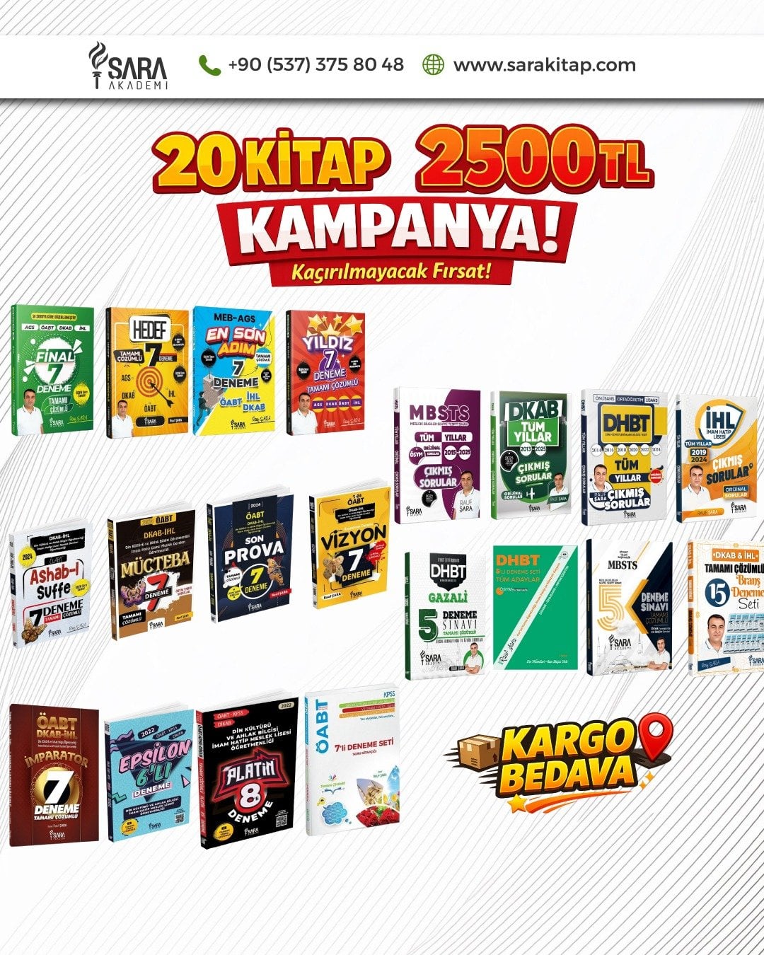 <b> ÖSYM Tarzı 20 Kitap Kampanya Seti </b> (ÖABT - DHBT – MBSTS – DKAB – İHL) Din Kültürü Hazırlık Seti | Şara Akademi